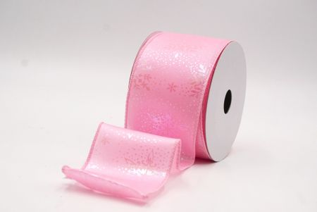 Világos Rózsaszín Karácsonyi Fólia Hópehely Drót Szalag_KF9492GC-5-5