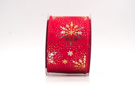 Piros Karácsonyi Fólia Hópehely Drót Szalag_KF9493GC-7-7