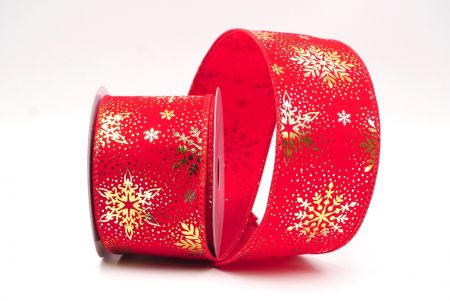 Piros Karácsonyi Fólia Hópehely Drót Szalag_KF9493GC-7-7