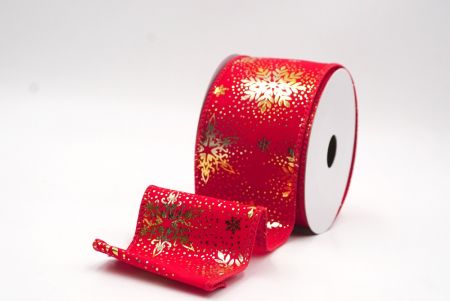 Piros Karácsonyi Fólia Hópehely Drót Szalag_KF9493GC-7-7