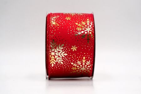 Rote_Weihnachts-Schneeflocken Folienprint Drahtband_KF9496GC-7-7