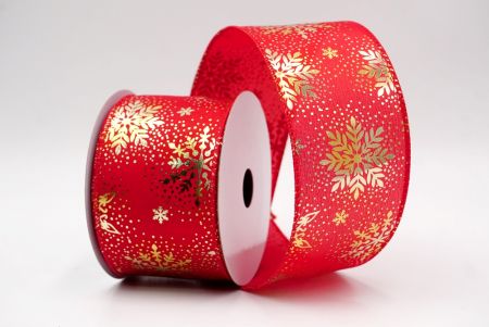 Rote_Weihnachts-Schneeflocken Folienprint Drahtband_KF9496GC-7-7