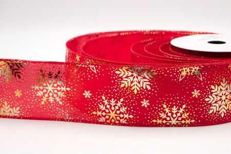 Rote_Weihnachts-Schneeflocken Folienprint Drahtband_KF9496GC-7-7