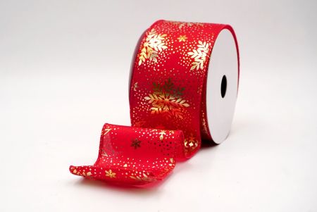 Rote_Weihnachts-Schneeflocken Folienprint Drahtband_KF9496GC-7-7