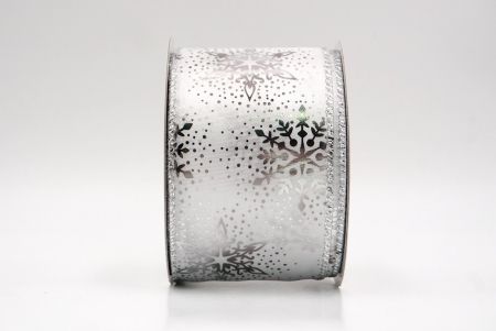 Weiße_Weihnachts-Schneeflocken Folienprint Drahtband_KF9497G-1S