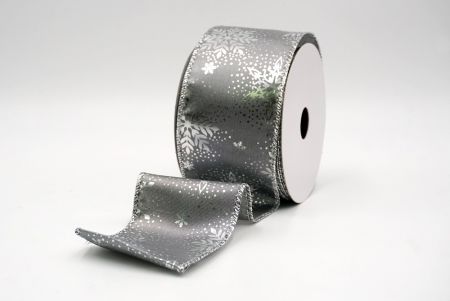 Graue_Weihnachts-Schneeflocken Folienprint Drahtband_KF9497G-50