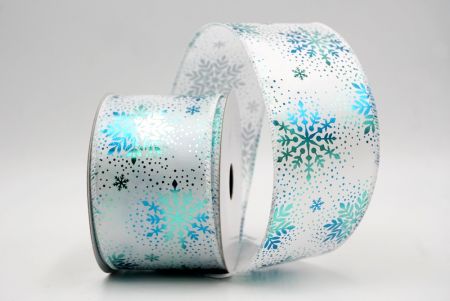 Weiße_Weihnachts-Schneeflocken Folienprint Drahtband_KF9498GC-1-1