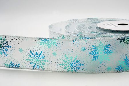 Weiße_Weihnachts-Schneeflocken Folienprint Drahtband_KF9498GC-1-1