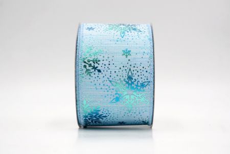 Puderblau_Weihnachts-Schneeflocken Folienprint Drahtband_KF9499GC-12-216