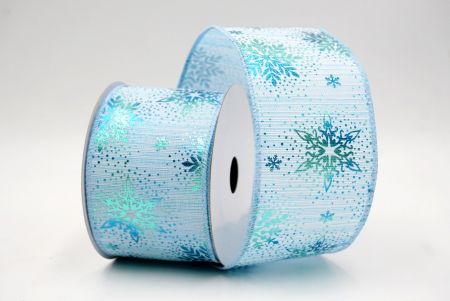Puderblau_Weihnachts-Schneeflocken Folienprint Drahtband_KF9499GC-12-216