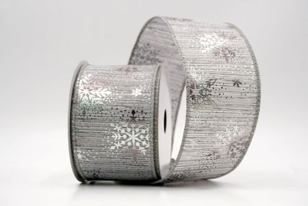 Graue_Weihnachts-Schneeflocken Folienprint Drahtband_KF9499GC-50-197