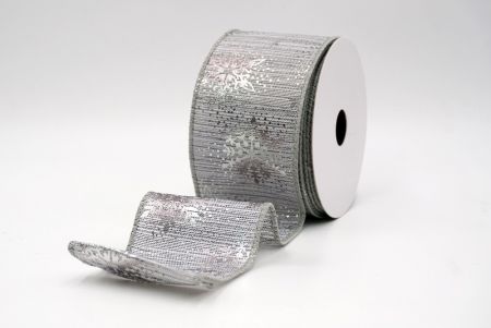 Graue_Weihnachts-Schneeflocken Folienprint Drahtband_KF9499GC-50-197