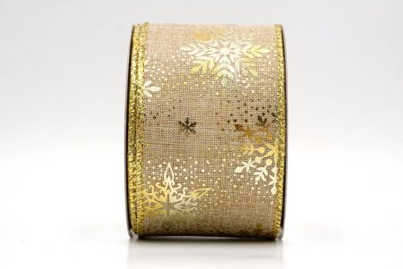 Natürliche_Weihnachts-Schneeflocken Folienprint Drahtband_KF9500G-14