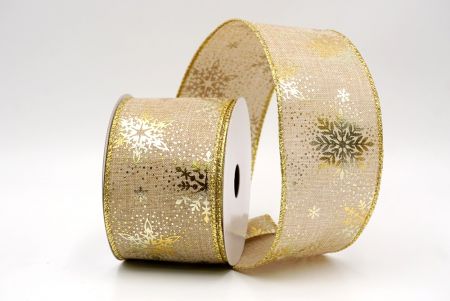 Natürliche_Weihnachts-Schneeflocken Folienprint Drahtband_KF9500G-14