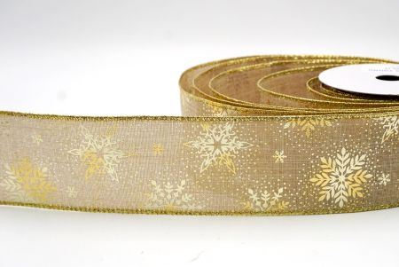 Natürliche_Weihnachts-Schneeflocken Folienprint Drahtband_KF9500G-14