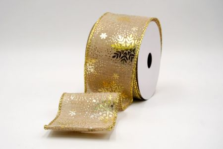 Natürliche_Weihnachts-Schneeflocken Folienprint Drahtband_KF9500G-14