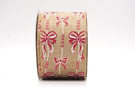 Hellbraunes Weihnachtsfolie Schneeflocken Drahtband_KF9501GC-13-183