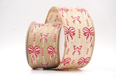 Hellbraunes Weihnachtsfolie Schneeflocken Drahtband_KF9501GC-13-183