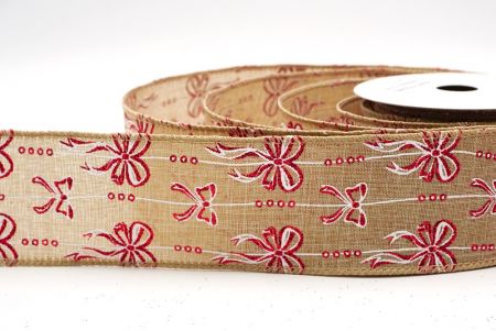 Hellbraunes Weihnachtsfolie Schneeflocken Drahtband_KF9501GC-13-183