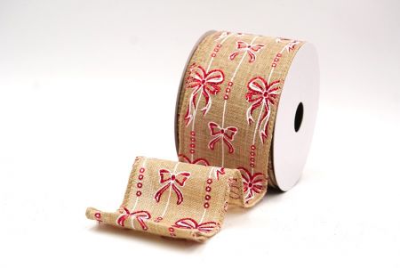 Hellbraunes Weihnachtsfolie Schneeflocken Drahtband_KF9501GC-13-183