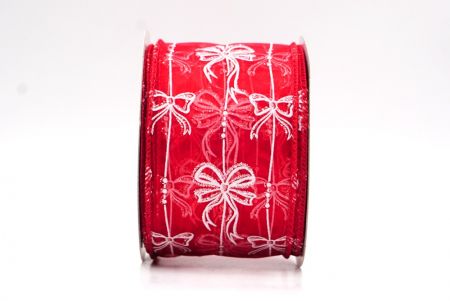 Rotes, durchsichtiges Weihnachtsfolie Schneeflocken Drahtband_KF9502GC-7-7