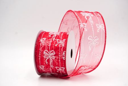 Rotes, durchsichtiges Weihnachtsfolie Schneeflocken Drahtband_KF9502GC-7-7