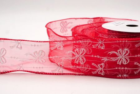 Rotes, durchsichtiges Weihnachtsfolie Schneeflocken Drahtband_KF9502GC-7-7