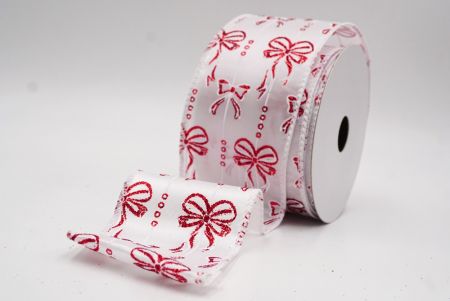 Weißes Weihnachtsfolie Schneeflocken Drahtband_KF9504GC-1-1