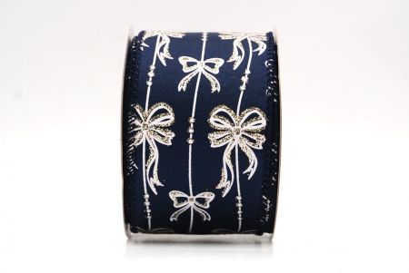 Marineblaues Weihnachtsfolie Schneeflocken Drahtband_KF9504GC-4-4