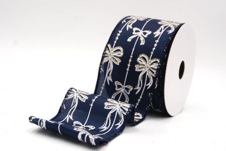 Marineblaues Weihnachtsfolie Schneeflocken Drahtband_KF9504GC-4-4