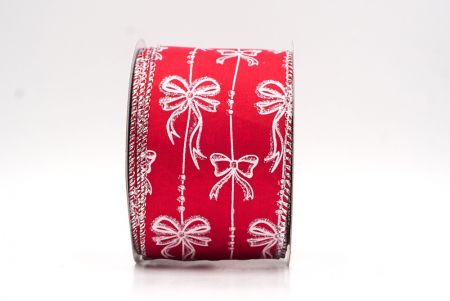 Rotes- Silber Weihnachtsfolie Schneeflocken Drahtband_KF9504GC-7-7