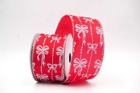 Rotes- Silber Weihnachtsfolie Schneeflocken Drahtband_KF9504GC-7-7