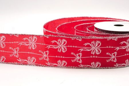 Rotes- Silber Weihnachtsfolie Schneeflocken Drahtband_KF9504GC-7-7