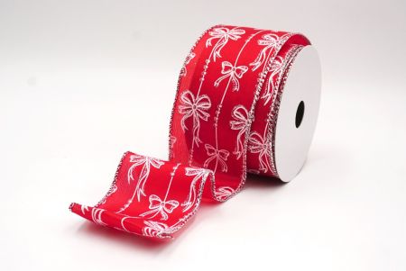 Rotes- Silber Weihnachtsfolie Schneeflocken Drahtband_KF9504GC-7-7