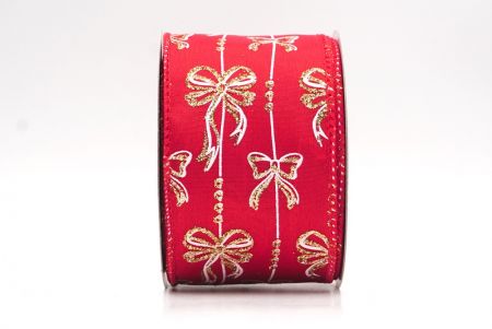 Rotes1- Gold Weihnachtsfolie Schneeflocken Drahtband_KF9504GC-7G-7
