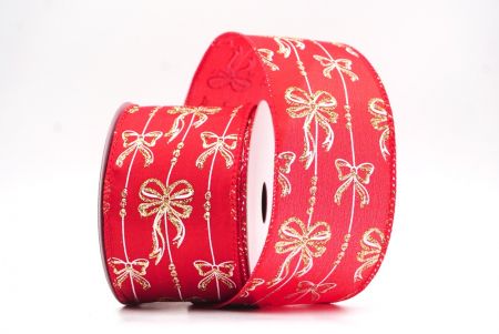 Rotes1- Gold Weihnachtsfolie Schneeflocken Drahtband_KF9504GC-7G-7