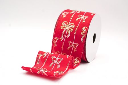 Rotes1- Gold Weihnachtsfolie Schneeflocken Drahtband_KF9504GC-7G-7