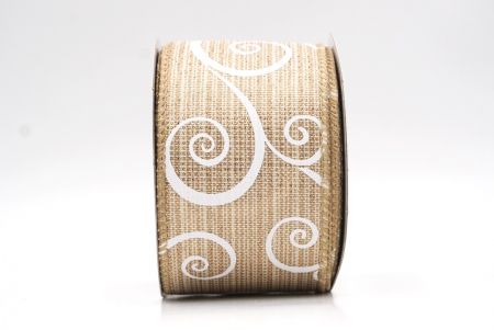 Hellbraunes klassisches Wirbelmuster-Band mit Draht_KF9505GC-13-183