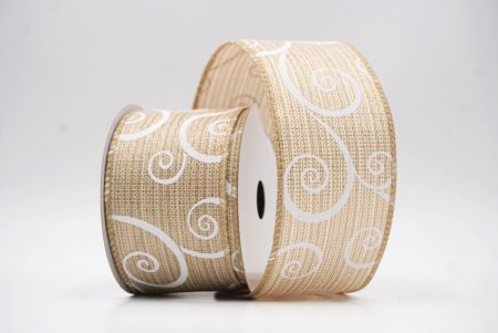 Hellbraunes klassisches Wirbelmuster-Band mit Draht_KF9505GC-13-183