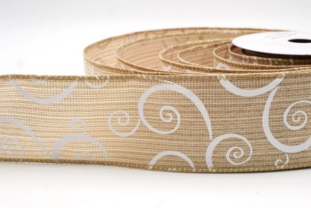 Hellbraunes klassisches Wirbelmuster-Band mit Draht_KF9505GC-13-183