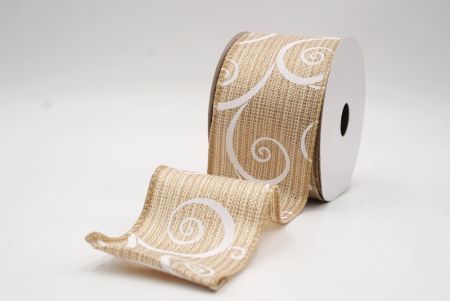 Hellbraunes klassisches Wirbelmuster-Band mit Draht_KF9505GC-13-183