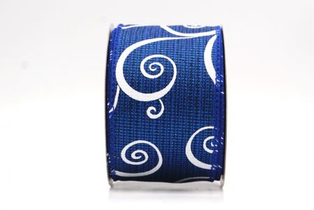 Blaues klassisches Wirbelmuster-Band mit Draht_KF9505GC-4-151