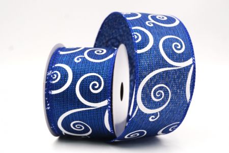 Blaues klassisches Wirbelmuster-Band mit Draht_KF9505GC-4-151