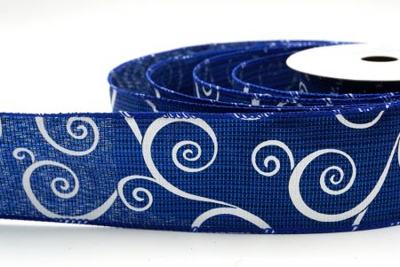 Blaues klassisches Wirbelmuster-Band mit Draht_KF9505GC-4-151