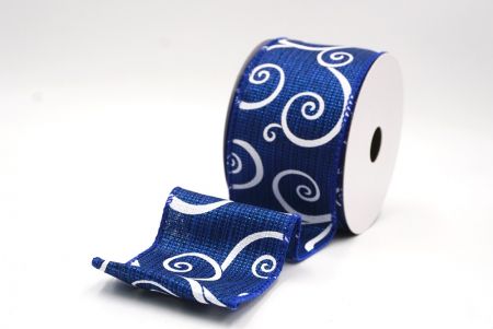 Blaues klassisches Wirbelmuster-Band mit Draht_KF9505GC-4-151