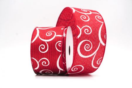 Rotes klassisches Wirbelmuster-Band mit Draht_KF9505GC-7-169