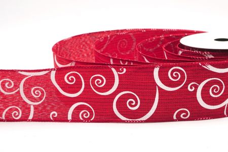 Rotes klassisches Wirbelmuster-Band mit Draht_KF9505GC-7-169