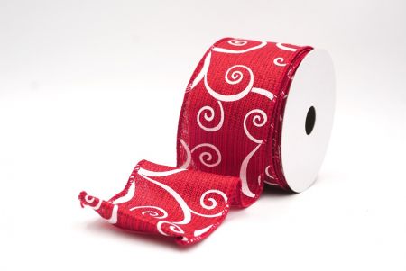 Rotes klassisches Wirbelmuster-Band mit Draht_KF9505GC-7-169