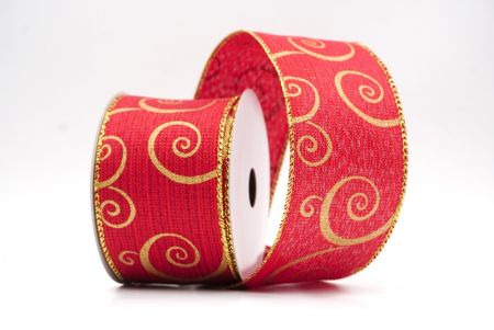 Rot-Gold Klassisches Wirbelmuster Drahtband_KF9506G-7
