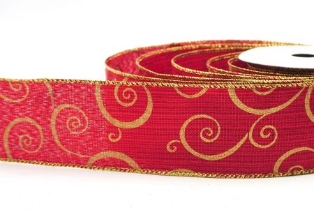 Rot-Gold Klassisches Wirbelmuster Drahtband_KF9506G-7